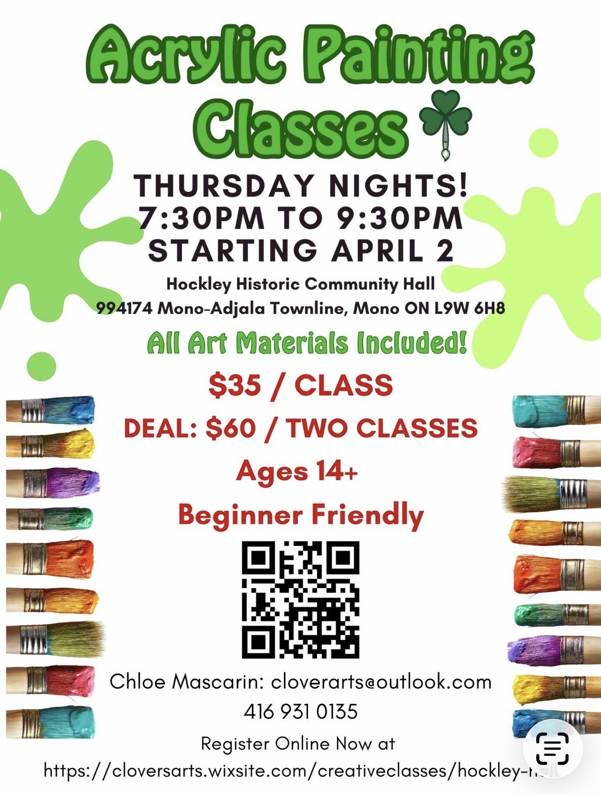 Acrylic Painting Classes Poster
