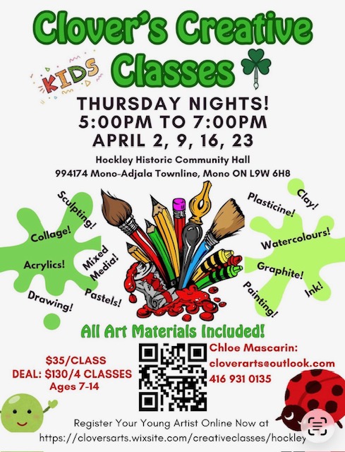 Clover's Creative Classes promotional poster