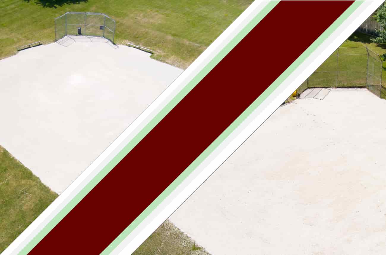 Baseball diamonds at Mono Centre Park and Mono College Park
