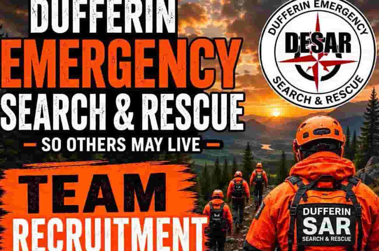 Dufferin Emergency Search & Rescue (DESAR) Team Recruitment promotional graphic
