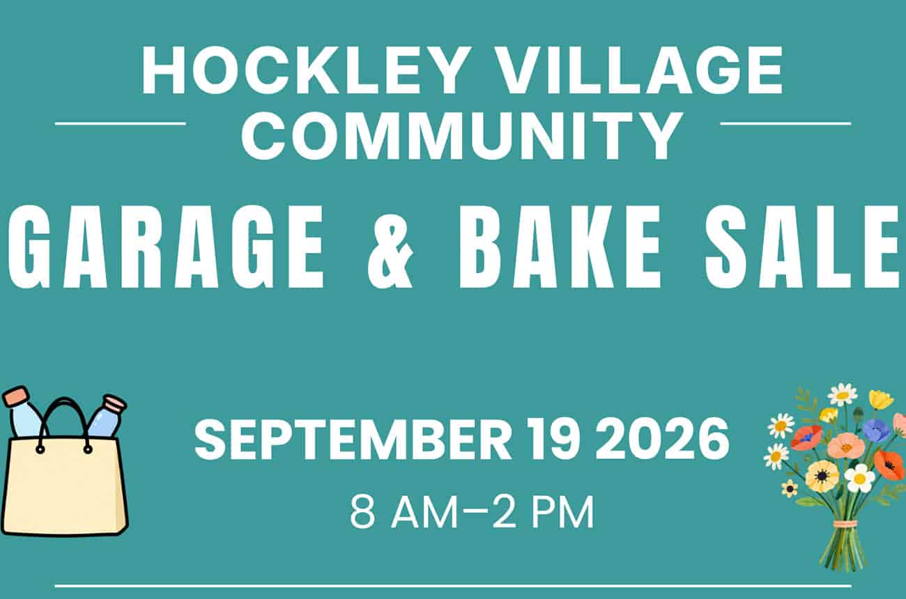 Hockley Village Garage and Bake Sale Promotional graphic