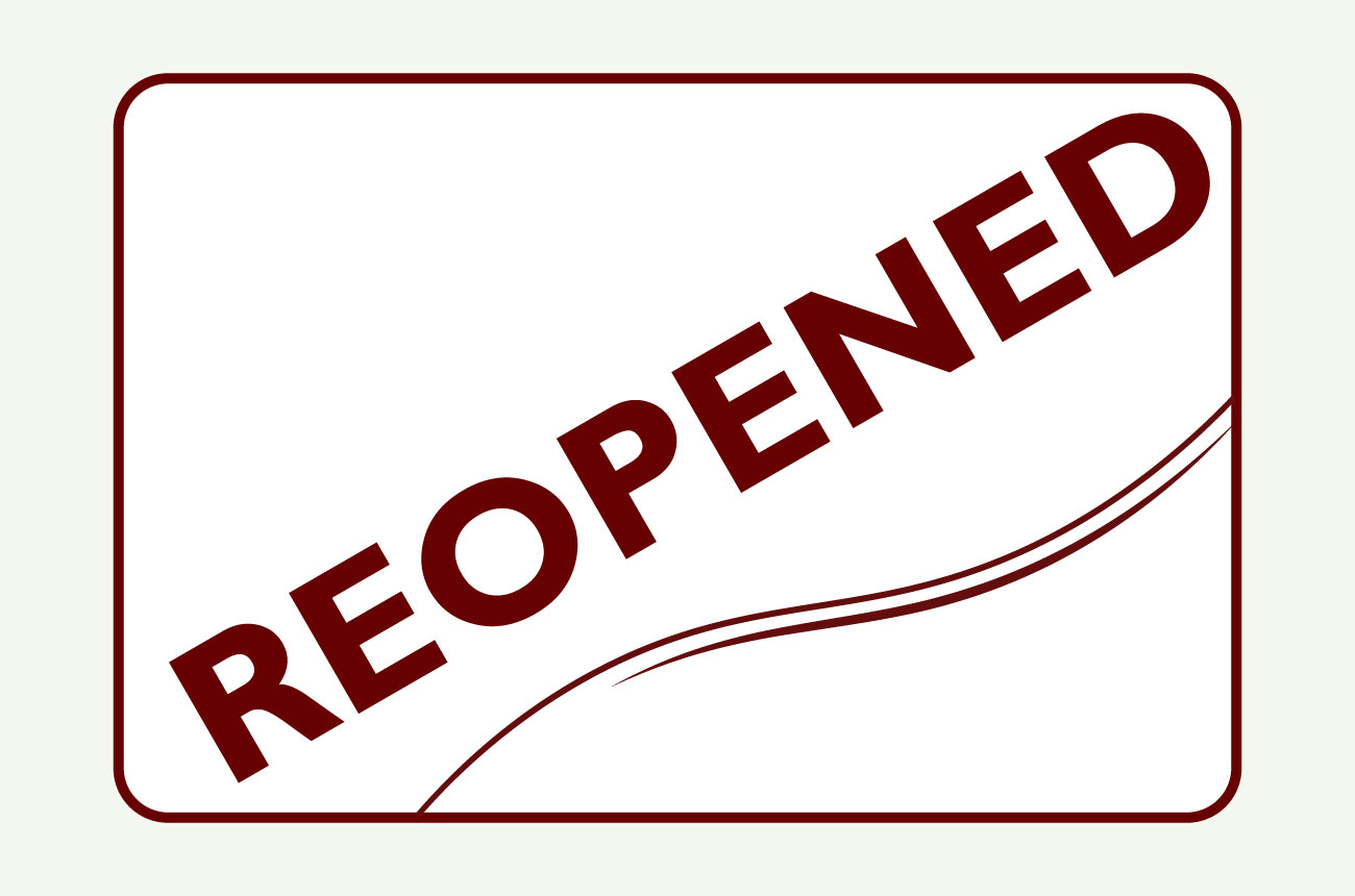 Reopened notification graphic