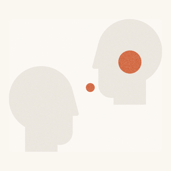 Two abstract profiles facing each other