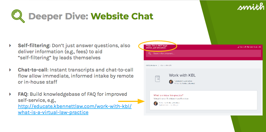Web chat can also help with self-filtering, chat-to-calls, and FAQ building