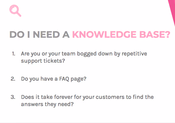 Do you need a knowledge base? Depends on whether or not you have a FAQ page and the time to answer customers