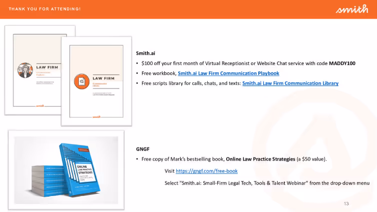 Smith.ai's ebook and GNGF's free book