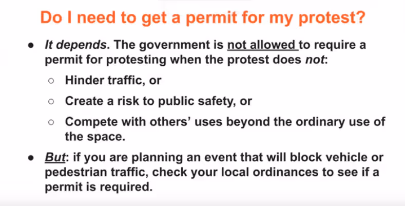 Do I need to get a permit for a protest? Well, it depends.