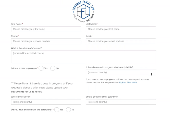 Edwards Family Law intake form