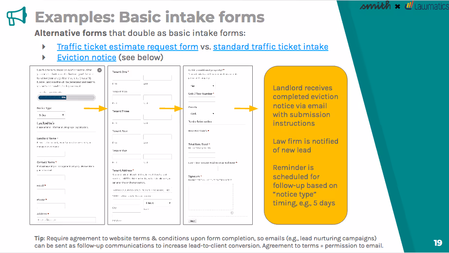 Example of a basic intake form from Chi City Legal