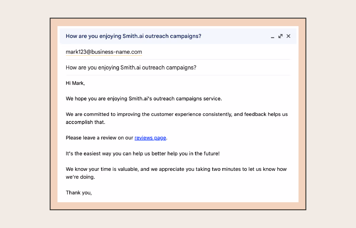 Encourage Customer Reviews