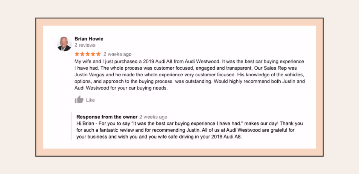 responding to a positive review