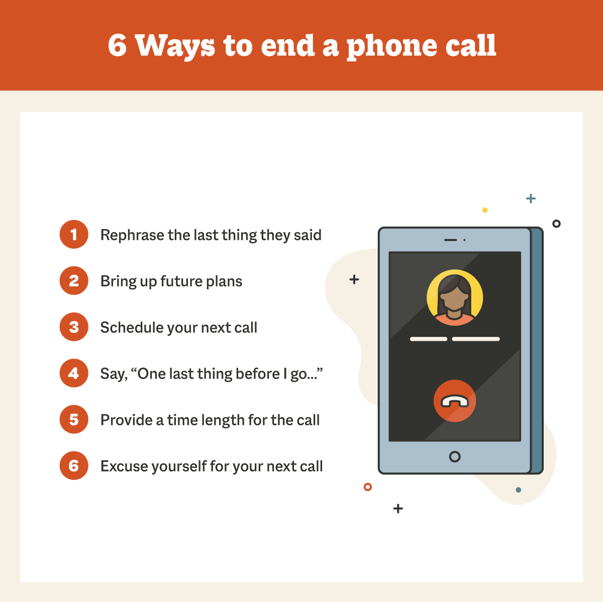 6 was to end a phone call