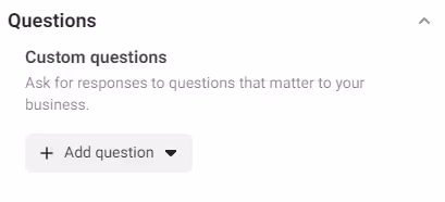 Facebook lead custom questions