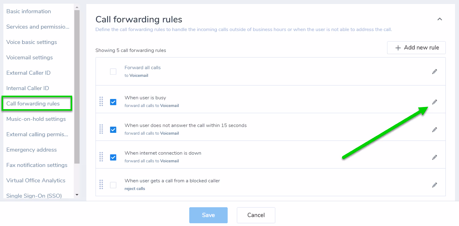 8x8 call forwarding rules editing