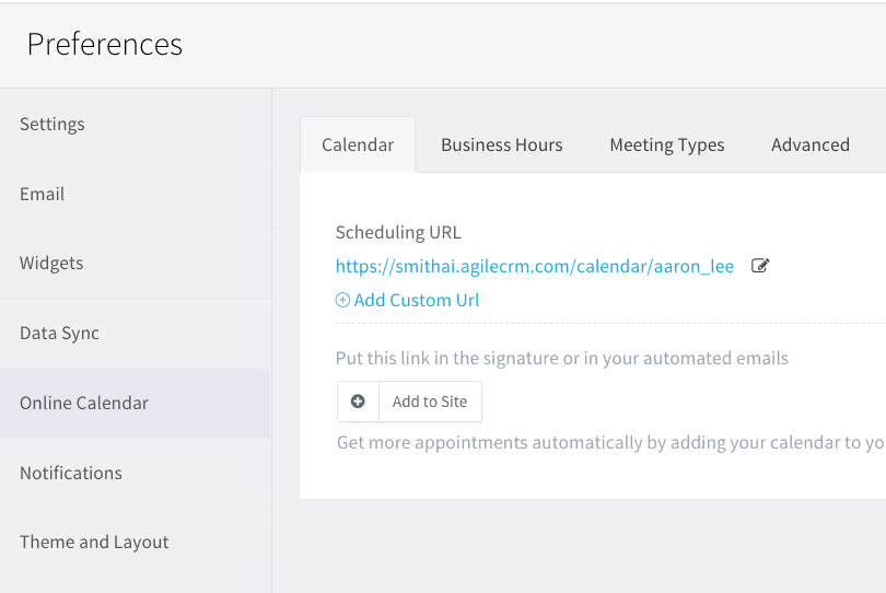agile crm calendar