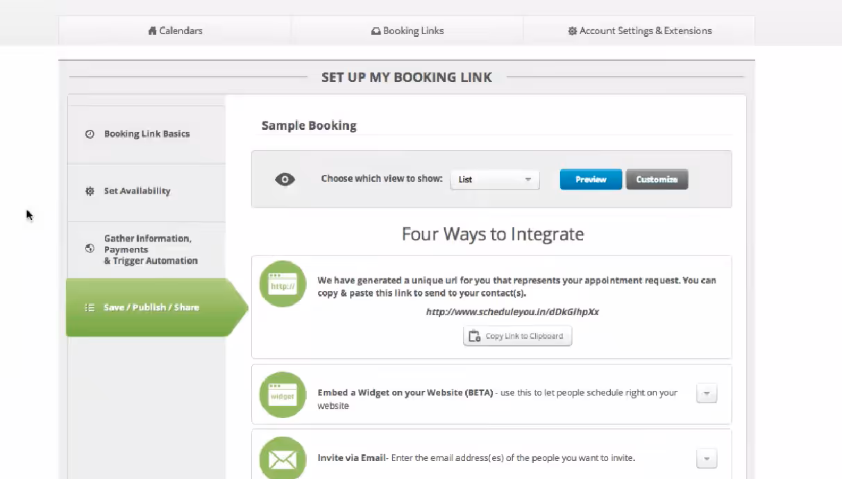 appointmentcore booking link url