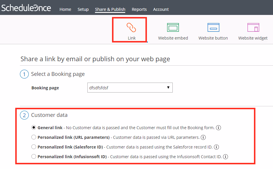 scheduleonce general link