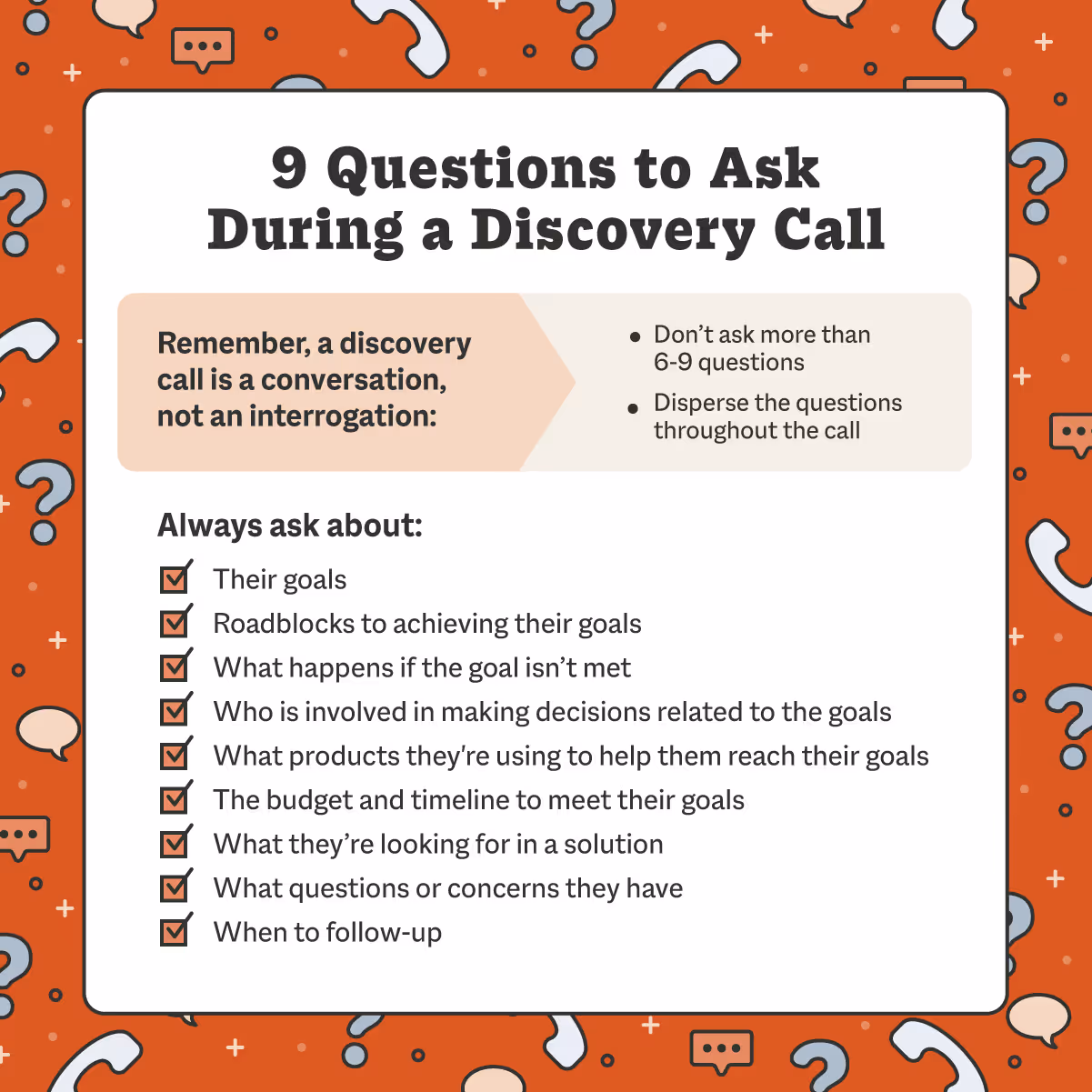 9 questions to ask during a discovery call
