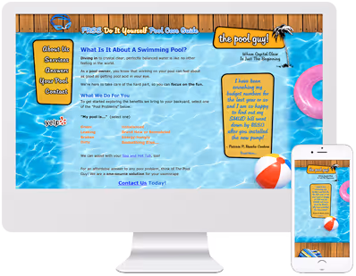 Graphic of The Pool Guy mobile-friendly website 