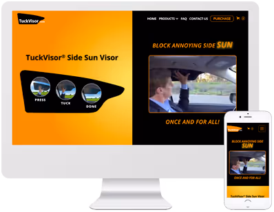Graphic of Tuck Visor mobile-friendly website 