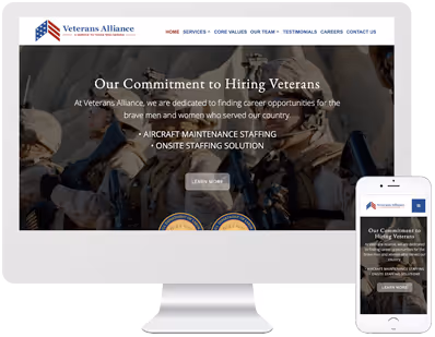 Graphic of Veterans Alliance mobile-friendly website 
