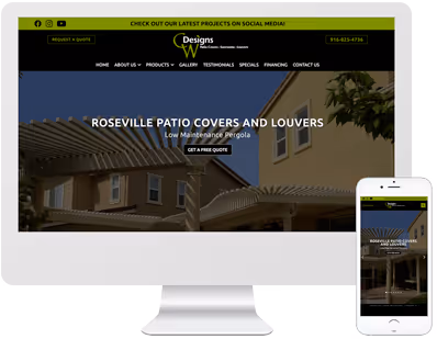 Graphic of CW Designs mobile-friendly website 