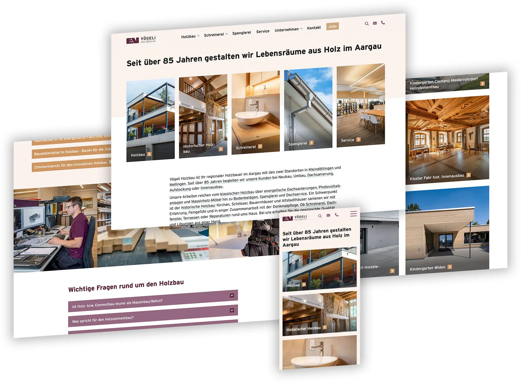 Website der Vögeli Holzbau AG
