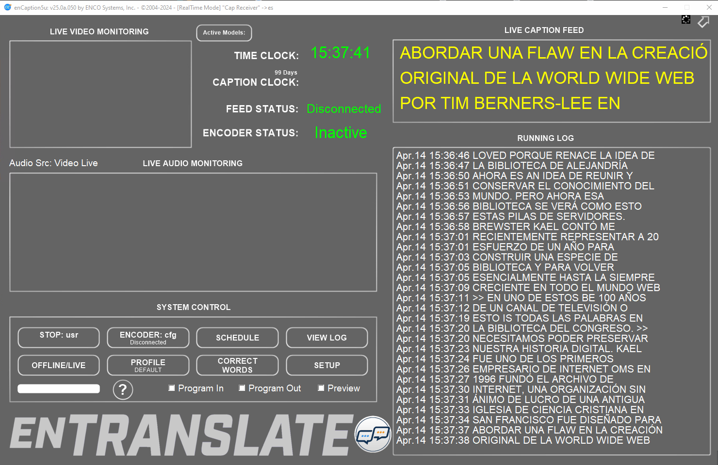 enTranslate on computer monitor