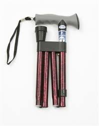Folding walking stick gel grip handle