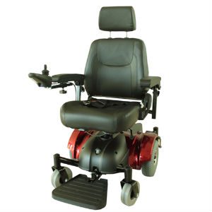 compact mid wheel drive powered wheelchair