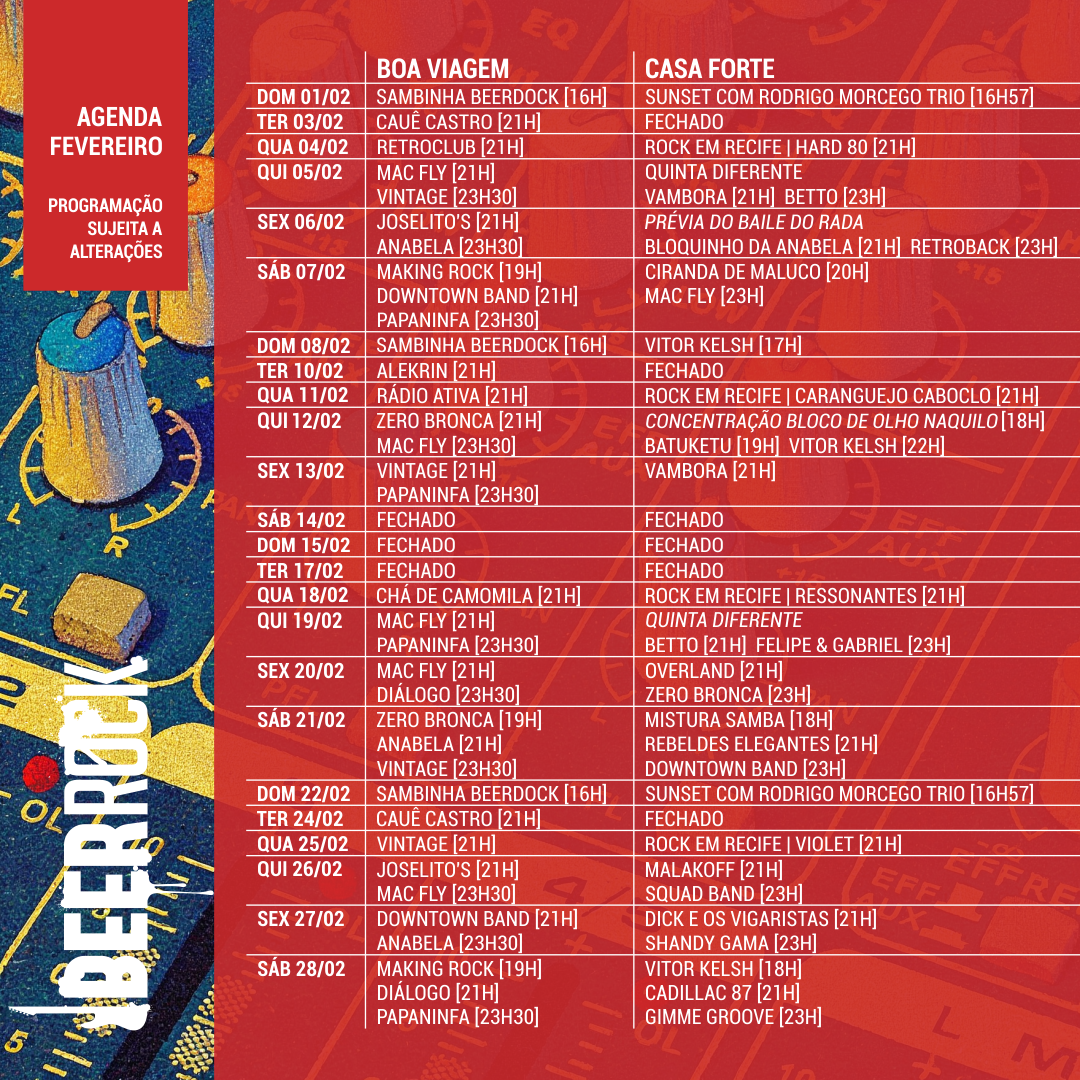 Agenda Fevereiro 2026