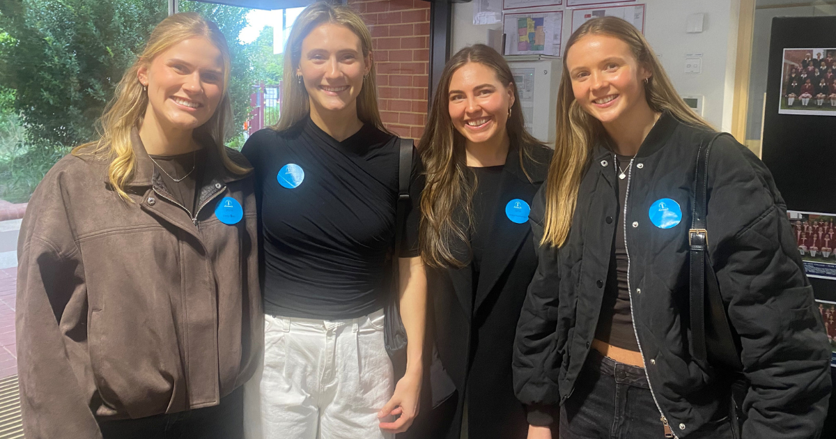 Past students at a reunion