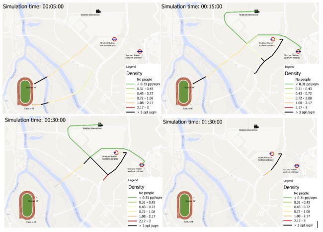 Olympic Stadium Pedestrian Modelling: Dynamic assignment of the pedestrian flow across the Olympic Park