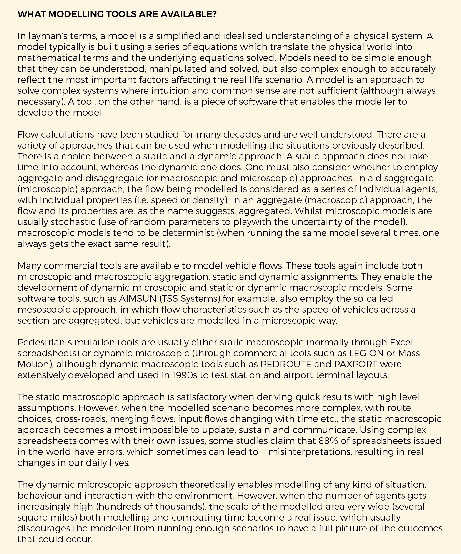 Description of Sense Modelling