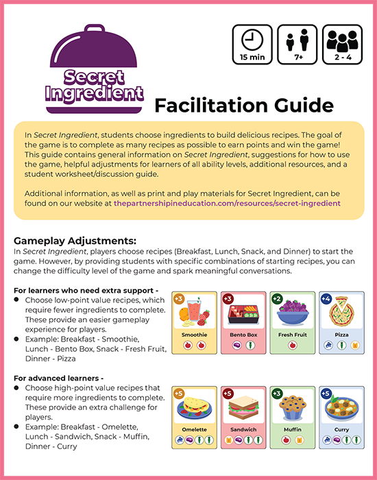 Secret Ingredient Facilitation Guide