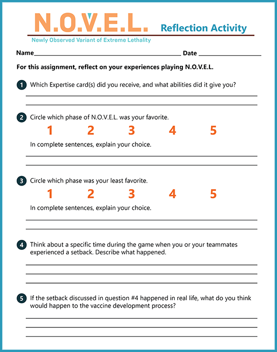 N.O.V.E.L. Reflection Activity
