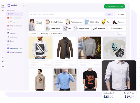 Dropship men's clothing