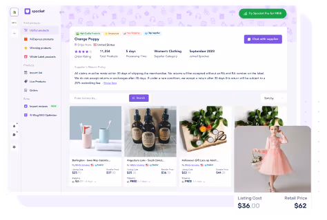 Partner with Spocket as supplier