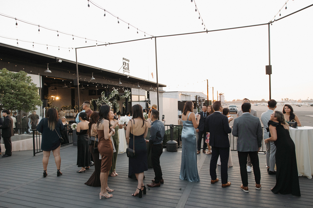 Airport hangar wedding venue in Southern California.