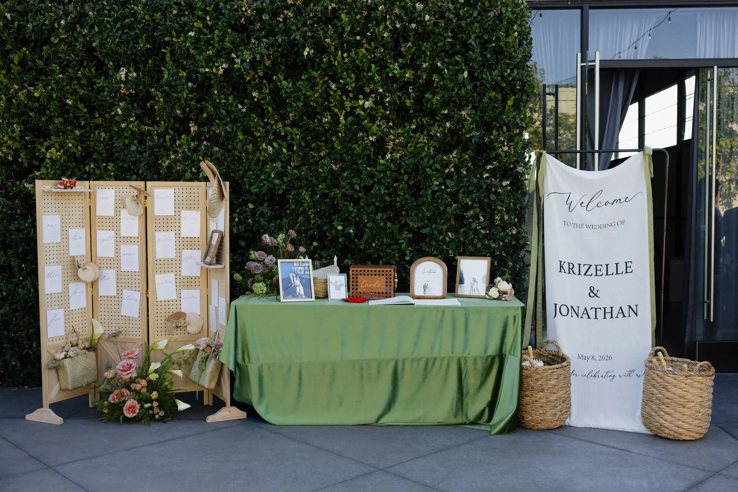 Wedding welcome table.