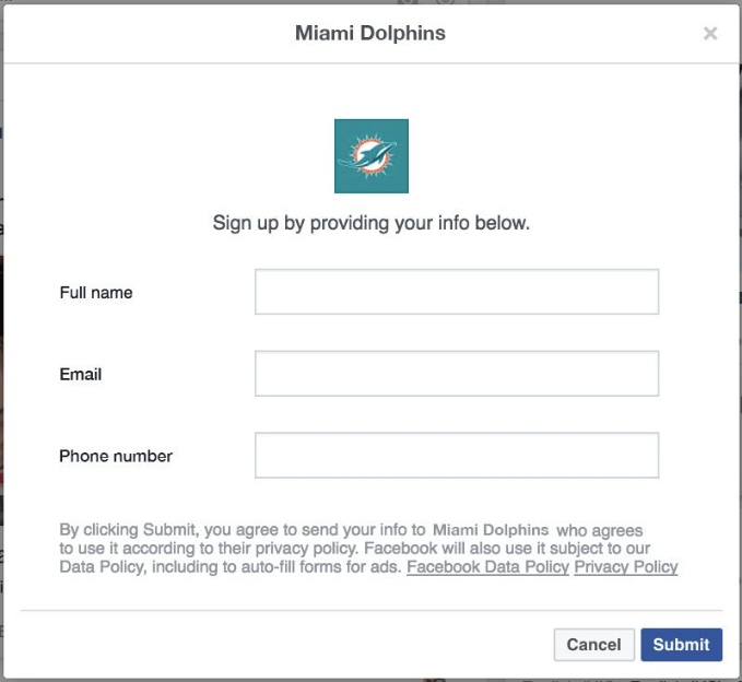 Miami dolphins lead funnel on social media