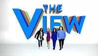 Logo of The View TV show with four women walking together beneath the title.