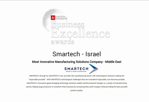 SMARTECH: Most Innovative Manufacturing Solutions Company - Middle East