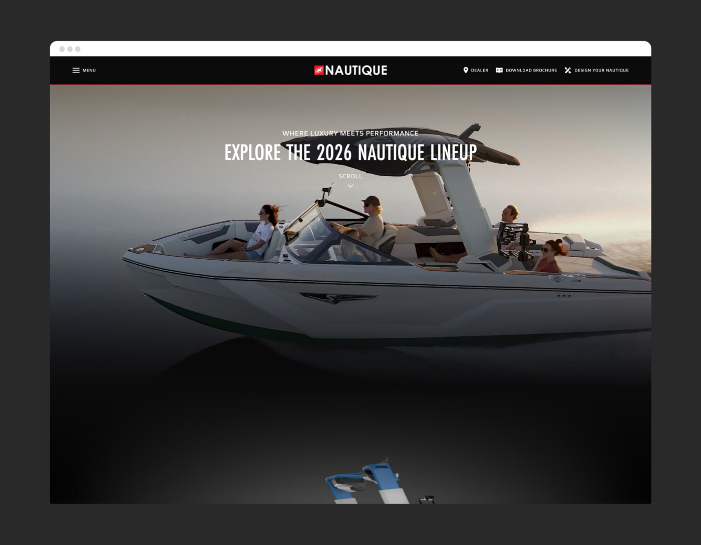 Nautique Boats landing page