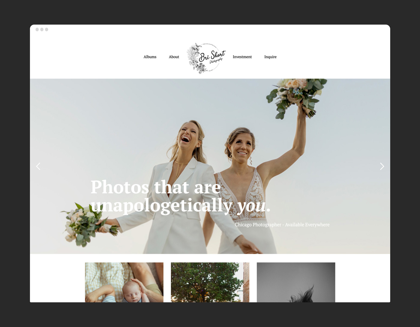 Bri Short Photography landing page