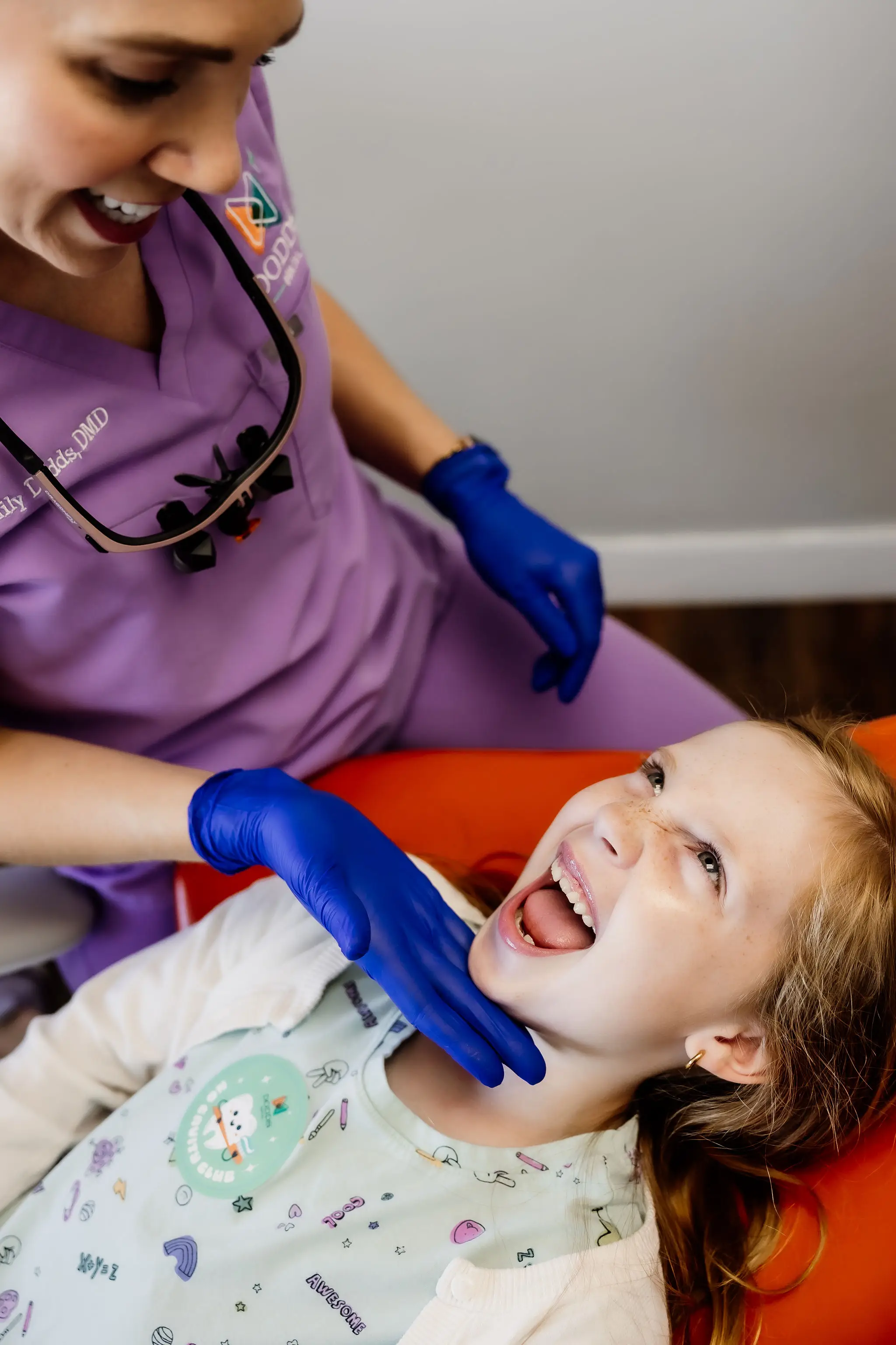 A patient at an exam