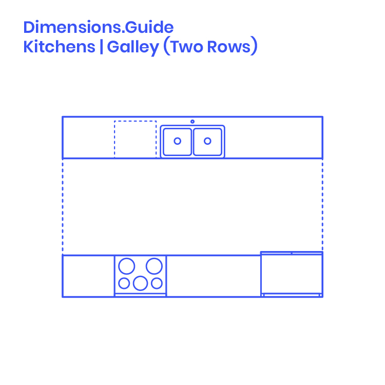 Two Row Galley Kitchens Dimensions & Drawings | Dimensions.com