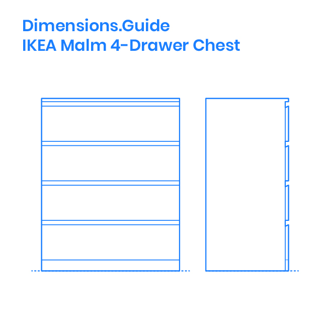 IKEA Malm 4-Drawer Chest Dimensions & Drawings | Dimensions.com