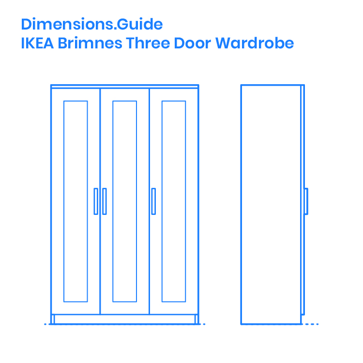 IKEA Brimnes Three Door Wardrobe Dimensions & Drawings