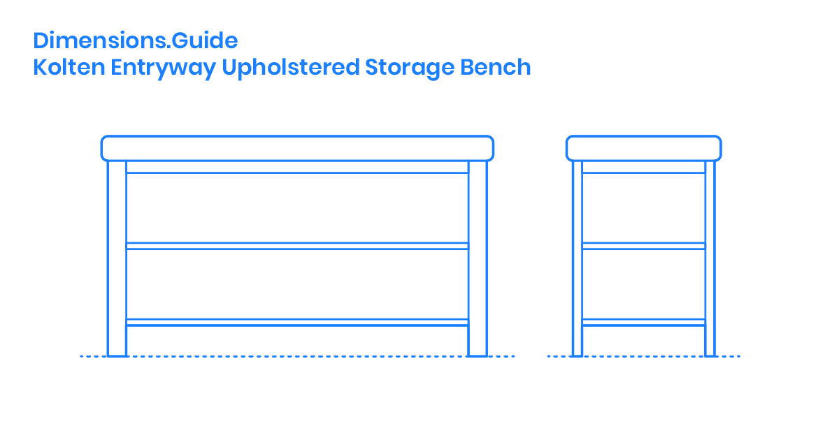 Kolten Entryway Upholstered Storage Bench Dimensions & Drawings